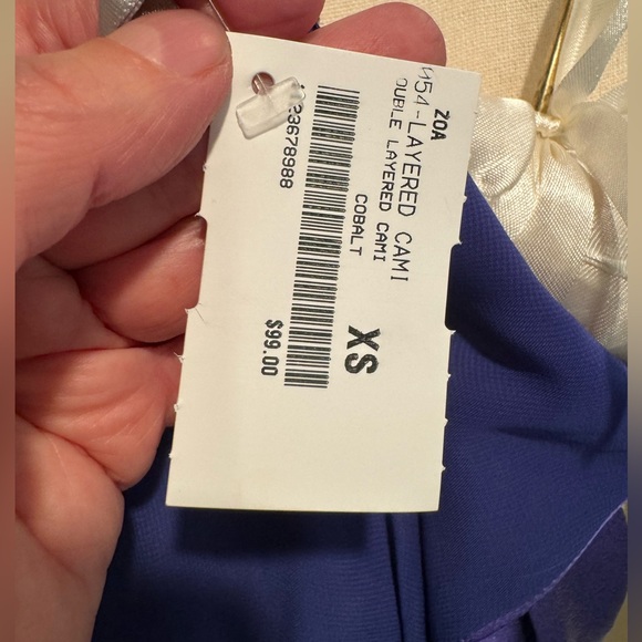 NWT Zoa Double Layered Tank. Color: Cobalt. Size XS - Picture 4 of 7